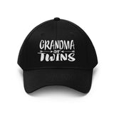 Grandma Of Twins Grandmother Gift Unisex Twill Hat Image 1