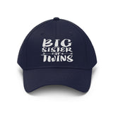Big Sister Of Twins Gift Unisex Twill Hat Image 1