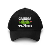 Grandpa Of Twins Peas Gift Unisex Twill Hat Image 2