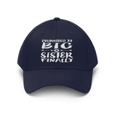 Promoted To Big Sister Finally Gift Unisex Twill Hat Image 1