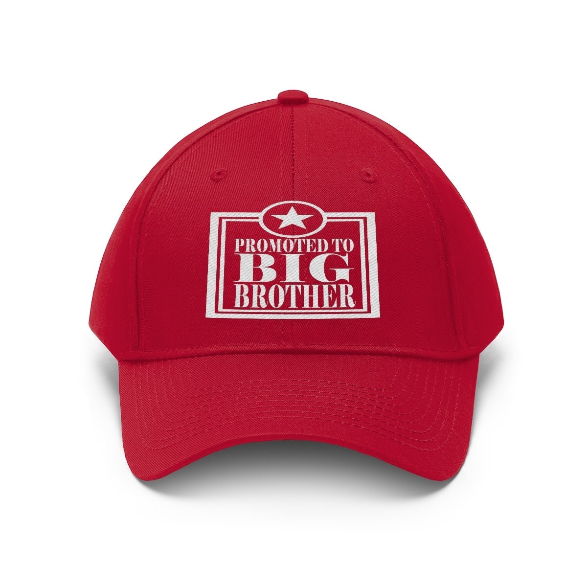 Promoted to big brother embroidered sibling announcement twill hat