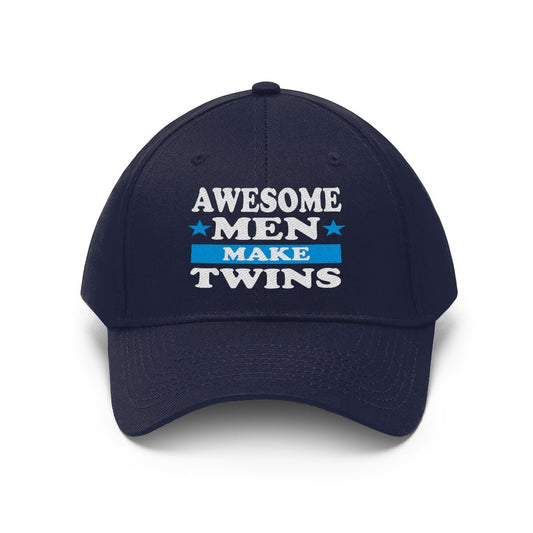 Awesome men make twins dad of twins embroidered twill hat