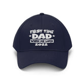 First Time Dad Hat, First Time Dad Wish Me Luck. New Dad Announcement Gift Unisex Twill Hat Image 1