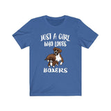 Just A Girl Who Loves Boxers Shirt, Boxer Dogs Lover, Boxer Gift, Boxer Lover Shirt, Animal Adult Toddler Infant Kids Gift T-Shirt Image 3
