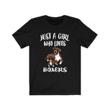 Just A Girl Who Loves Boxers Shirt, Boxer Dogs Lover, Boxer Gift, Boxer Lover Shirt, Animal Adult Toddler Infant Kids Gift T-Shirt Image 4