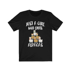 Just A Girl Who Loves Alpacas Shirt - alpaca print design