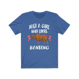 Just A Girl Who Loves Banteng Cows Shirt, Banteng Cow Gift, Cow Lover Shirt, Animals Adult Toddler Infant Kids Gift T-Shirt Image 4