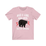 Just A Girl Who Loves Black Bears Shirt, Black Bear Lover Shirt, Black Bear Lover Gift, Animals Adult Toddler Infant Kids Gift T-Shirt Image 3