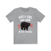 Just A Girl Who Loves Black Bears Shirt, Black Bear Lover Shirt, Black Bear Lover Gift, Animals Adult Toddler Infant Kids Gift T-Shirt Image 1
