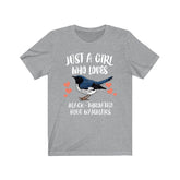 Just A Girl Who Loves Black-throated blue warbler Birds Animals Adult Toddler Infant Kids Gift T-Shirt Image 1