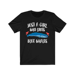 Just A Girl Who Loves Blue Whales Shirt - blue whale print design