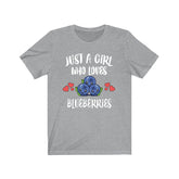Just A Girl Who Loves Blueberries Shirt, Fruit Vegan Shirt, Blueberry Shirt, Adult Toddler Infant Kids Gift T-Shirt Image 1