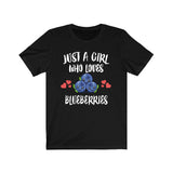 Just A Girl Who Loves Blueberries Shirt, Fruit Vegan Shirt, Blueberry Shirt, Adult Toddler Infant Kids Gift T-Shirt Image 2
