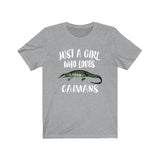 Just A Girl Who Loves Caimans Shirt, Caiman Lover Gift, Caiman Shirt, Animal Adult Toddler Infant Kids Gift T-Shirt Image 2