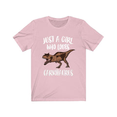 Just A Girl Who Loves Carnotaurus Shirt - Carnotaurus print design
