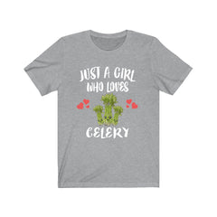 Just a girl who loves celery vegan vegetable garden lover tee