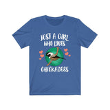 Just A Girl Who Loves Chickadees Shirt, Birds Birding Shirt, Chickadee Lover Gift, Animal Adult Toddler Infant Kids Gift T-Shirt Image 4