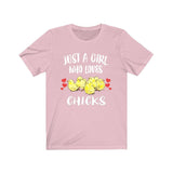 Just A Girl Who Loves Chicks Chicken Shirt, Chick Lover Gift, Birds Birding Animal Adult Toddler Infant Kids Gift T-Shirt Image 1