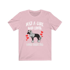 Just A Girl Who Loves Chinese Crested Dogs Shirt - Chinese Crested print design