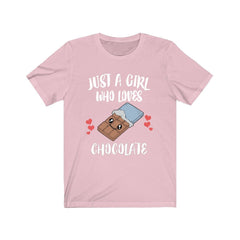 Just A Girl Who Loves Chocolate Candy Shirt - chocolate print design