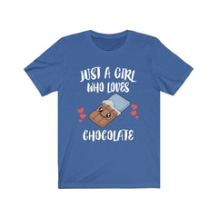 Just A Girl Who Loves Chocolate Candy Shirt - chocolate print design