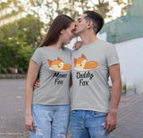 Fox Mama Daddy Mom Dad Parents Couple Boyfriend Girlfriend Family Matching Animal Gift T-Shirts Image 1