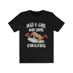 Just A Girl Who Loves Cougars Mountain Lion Shirt - cougar print design