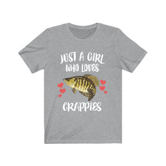 Just a girl who loves crappies freshwater panfish fishing tee