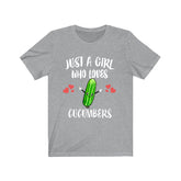 Just A Girl Who Loves Cucumbers Vegetable Vegan Shirt, Cucumber Shirt, Toddler Infant Kids Gift T-Shirt Image 1