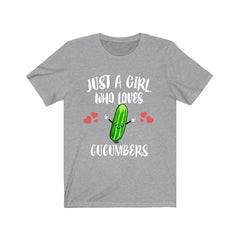 Just a girl who loves cucumbers refreshing vegan vegetable lover tee