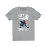 Just A Girl Who Loves Dilophosaurus Shirt, Dinosaur Shirt, Dilophosaurus Lover Shirt, Dinosaur Gift, Animals Adult Kids Gift T-Shirt Image 1