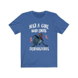Just A Girl Who Loves Dilophosaurus Shirt, Dinosaur Shirt, Dilophosaurus Lover Shirt, Dinosaur Gift, Animals Adult Kids Gift T-Shirt Image 4