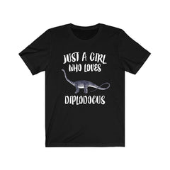 Just A Girl Who Loves Diplodocus Dinosaur Shirt - Diplodocus print design