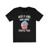 Just A Girl Who Loves Discus Fish Shirt, Discus Fish Lover Shirt, Aquarium Shirt, Animals Adult Toddler Infant Kids Gift T-Shirt Image 1