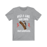 Just A Girl Who Loves Downy Woodpeckers Shirt, Birds Birding Shirt, Downy Woodpecker Shirt, Animals Adult Toddler Infant Kids Gift T-Shirt Image 1
