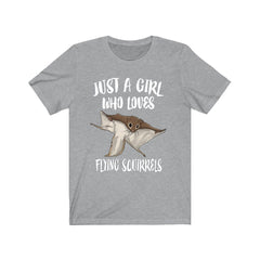 Just a girl who loves flying squirrels nocturnal gliding rodent tee