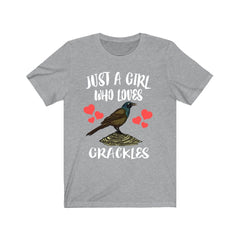Just A Girl Who Loves Grackles Birds Shirt - grackle print design