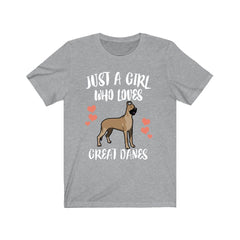 Just A Girl Who Loves Great Danes Shirt - Great Dane print design