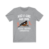 Just A Girl Who Loves Black-headed Grosbeaks Shirt, Grosbeaks Bird Shirt, Birds Birding Animal Lover Adult Toddler Infant Kids Gift T-Shirt Image 1