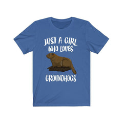 Just a girl who loves groundhogs marmot woodchuck animal tee