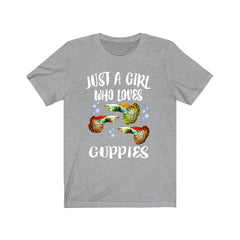Just A Girl Who Loves Guppies Fish Shirt - guppy print design