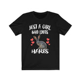 Just A Girl Who Loves Hares Shirt, Rabbit Shirt, Hare Lover Gift, Animal Lover Adult Toddler Infant Kids Gift T-Shirt Image 1