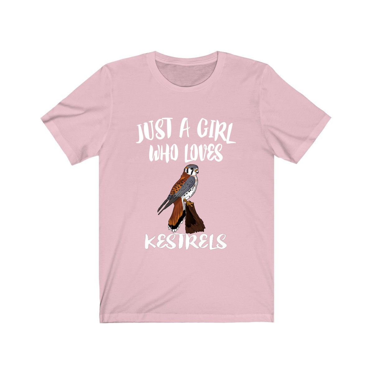 Just a girl who loves kestrels small hovering falcon raptor tee