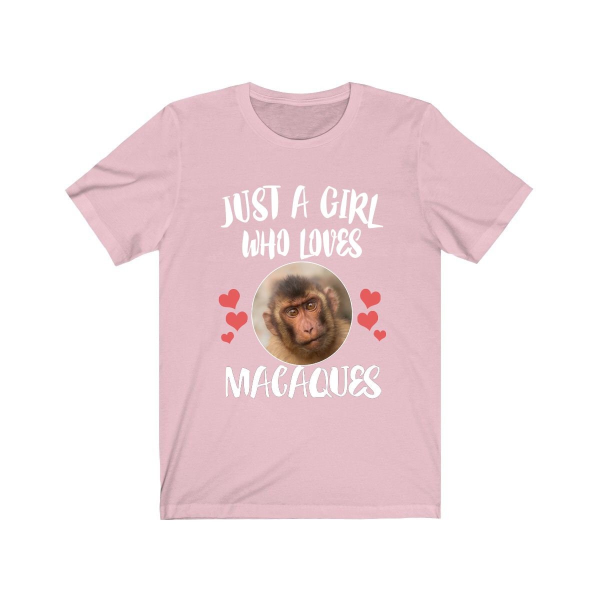 Just A Girl Who Loves Macaques Monkeys Shirt - macaque print design