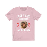 Just A Girl Who Loves Macaques Monkeys Shirt, Macaque lover Shirt, Monkey Lover Shirt, Animal Lover Adult Toddler Infant Kids Gift T-Shirt Image 2
