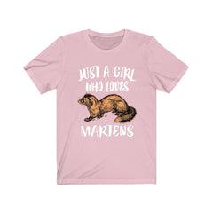 Just a girl who loves martens forest mustelid tree-climbing tee