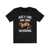 Just A Girl Who Loves Martens Shirt, Marten Lover Gift, Marten Shirt, Animal Lover Adult Toddler Infant Kids Gift T-Shirt Image 1