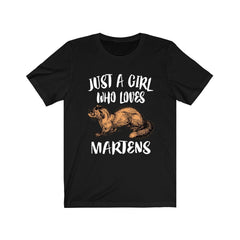 Just a girl who loves martens forest mustelid tree-climbing tee