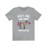 Just A Girl Who Loves Mules Shirt, Mule Lover Gift, Mule Shirt, Animal Lover Adult Toddler Infant Kids Gift T-Shirt Image 3