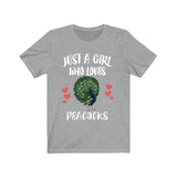 Just A Girl Who Loves Peacocks Bird Birding Animal Lover Adult Toddler Infant Kids Gift T-Shirt Image 1